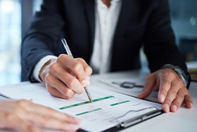 People go over paperwork