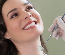 Smiling woman at dental office