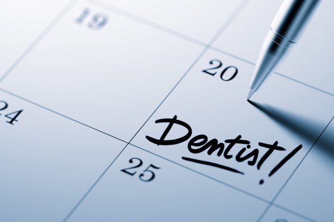 calendar with a reminder to visit the dentist